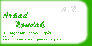 arpad mondok business card